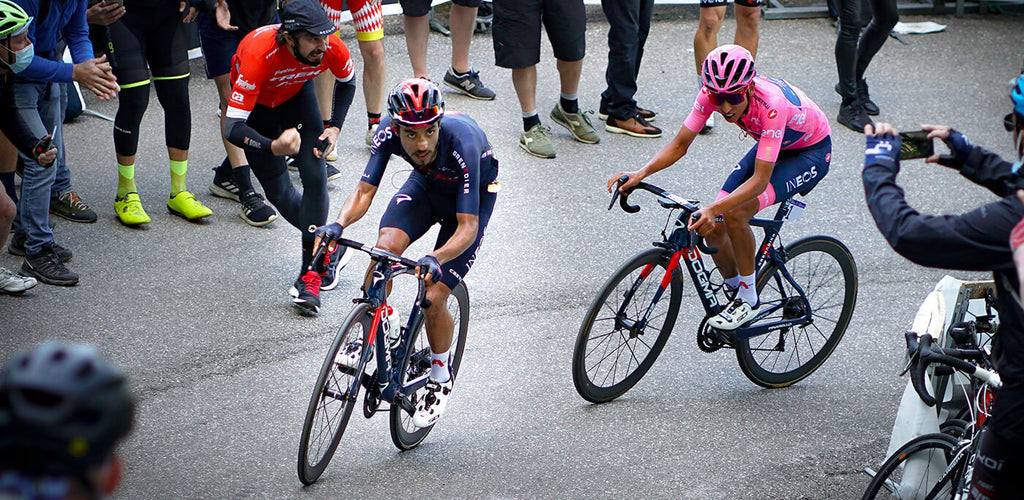 Two Colombian Cyclists Riding at the Giro d'Italia Dani Martinez and Egan Bernal