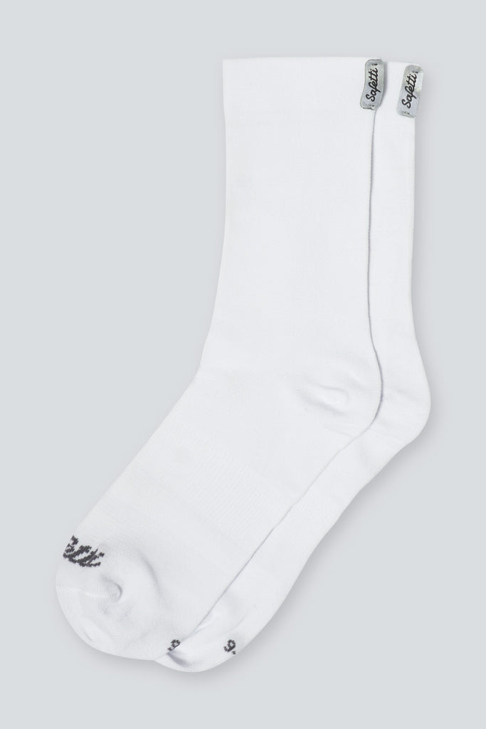 Safetti Classic Cycling Socks White Flatlay