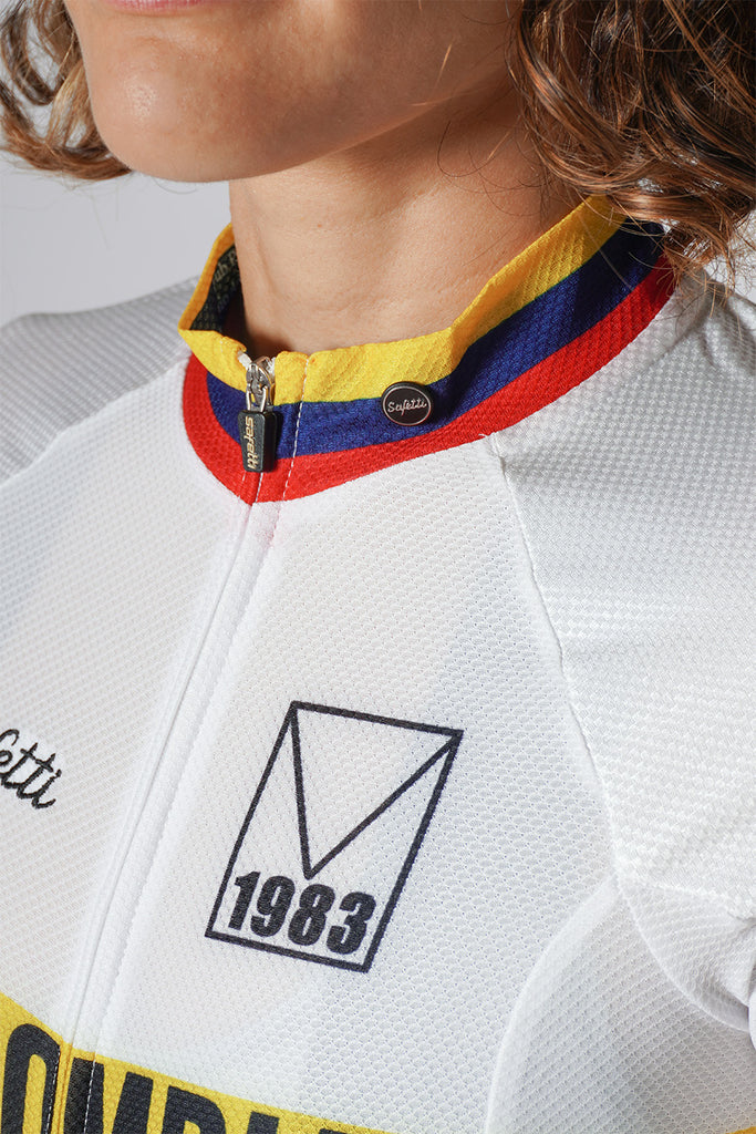 Safetti Women's Colombia Varta 1983 Cycling Jersey Neckline Details