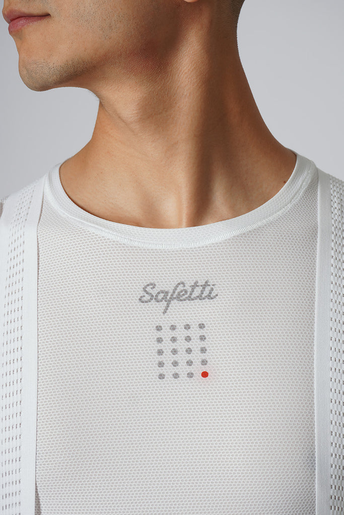 Safetti Wind Cycling Base Layer White Detail Close-up