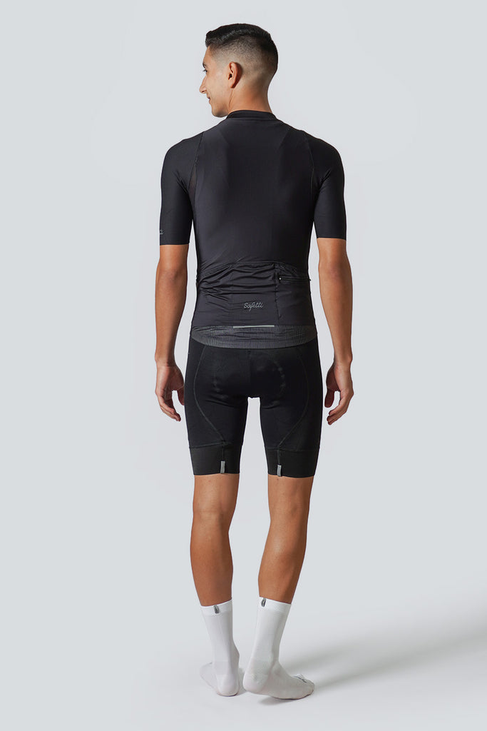 Safetti Verona Nero Cycling Jersey Black Back View