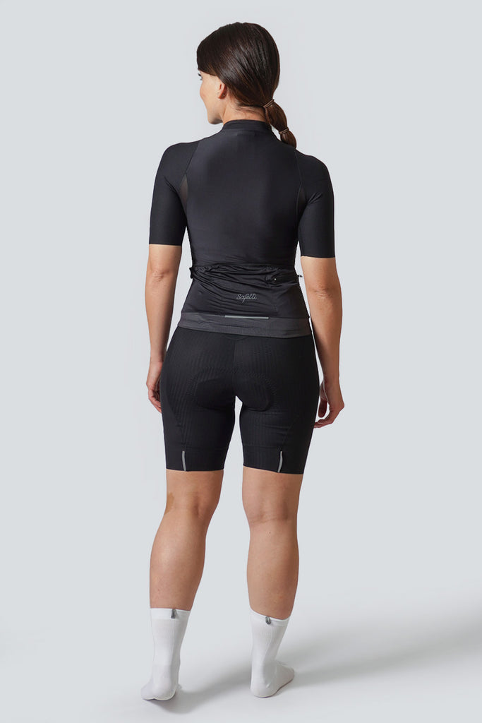 Safetti Women's Verona Nero Cycling Jersey Back View